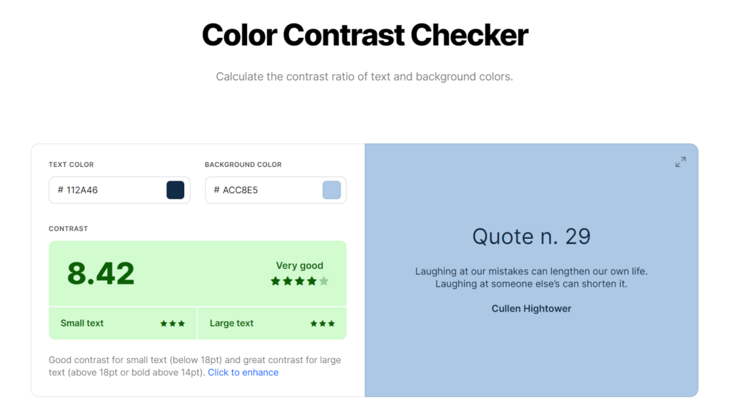 Color contrast Checker plugin for web accessibility