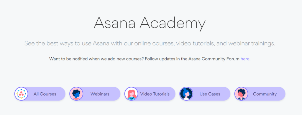 Asana Academy Functions